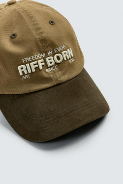 ZARA КЕПКА С КОЗЫРЬКОМ И ЭФФЕКТОМ ЗАМШИ, ХАКИ