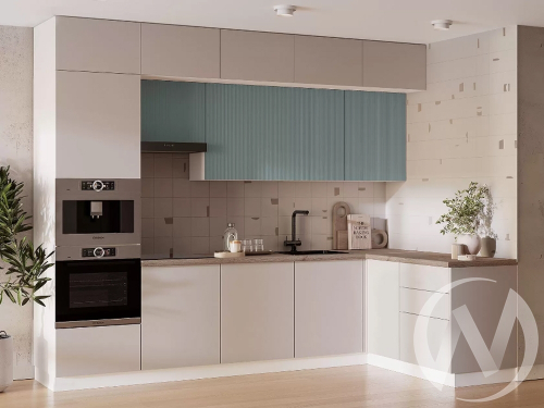 Кухня комплектация №6 (белый/шарли бриз (MF11); кашемир)