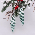 Ёлочные игрушки «Таинственное очарование» Сосульки 10 см (набор 2шт), темный нефрит