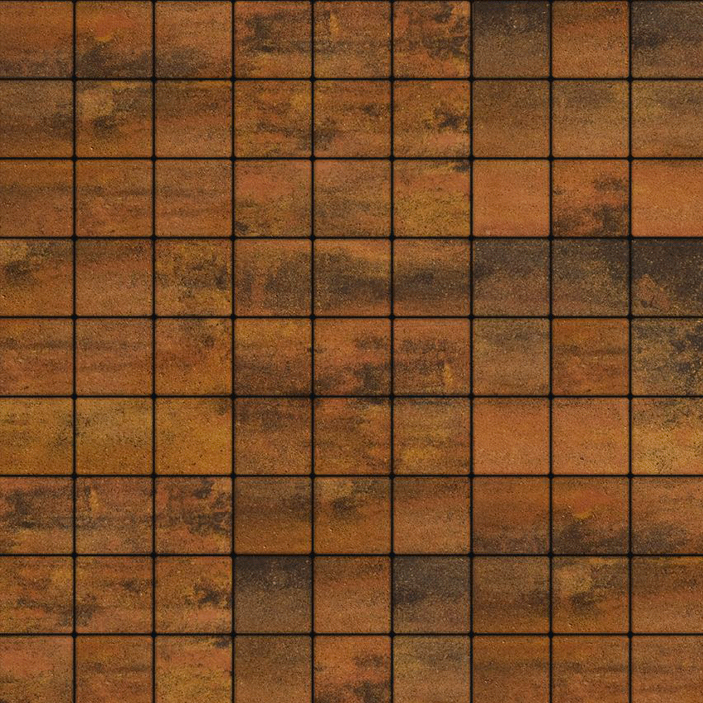 Тротуарная плитка КВАДРАТ 100х100 мм - Листопад гладкий Саванна