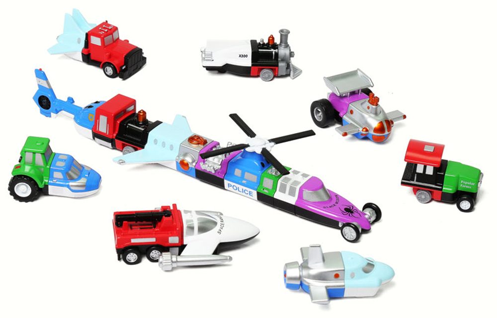 МИКРО Магнитный конструктор ТРАНСПОРТ "Смешай и собери". МИКРО ДЕЛЮКС Серия 1. Стартовый набор