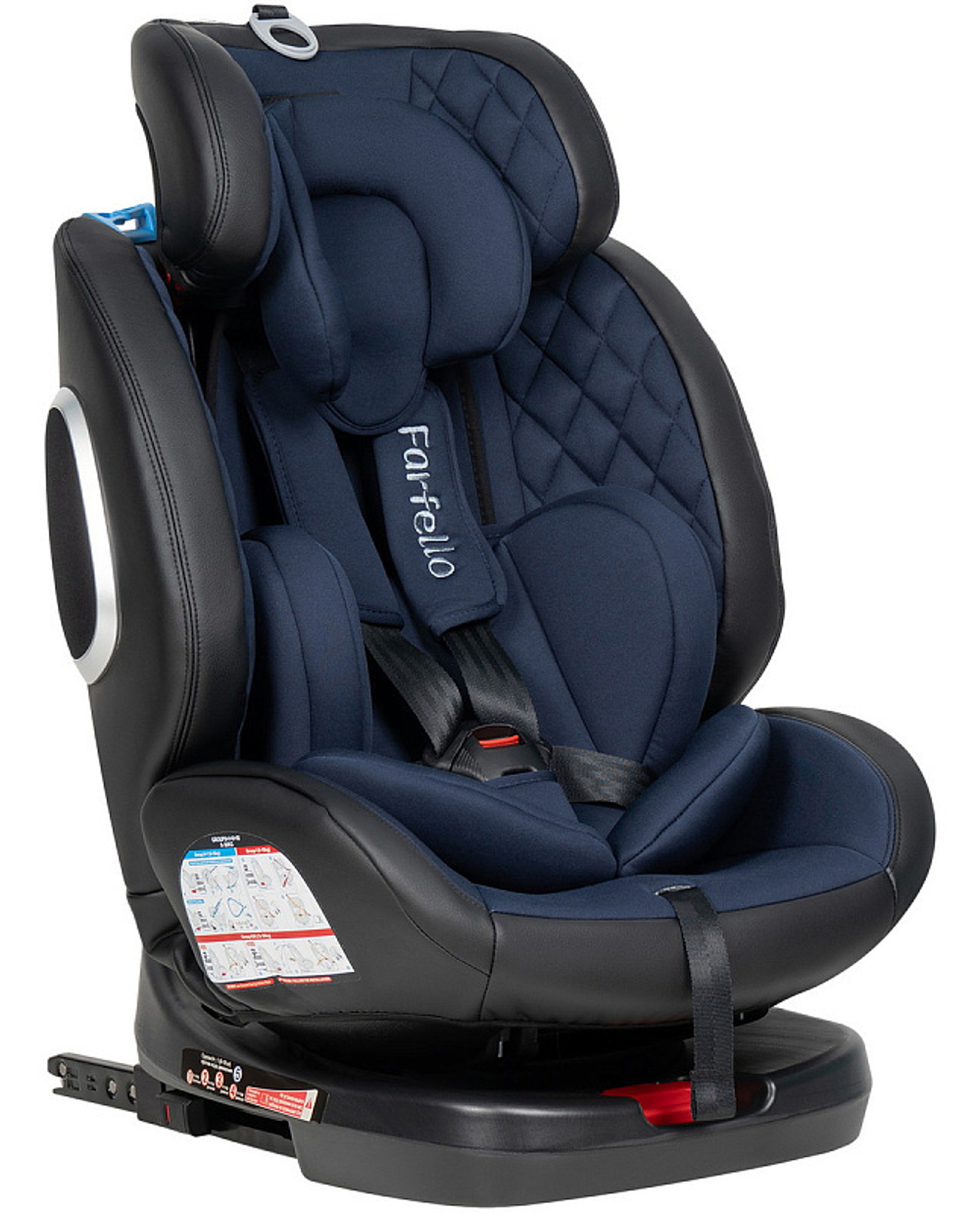 Автокресло детское ISOFIX YB102A (Blue PU/Темно-синий экокожа)