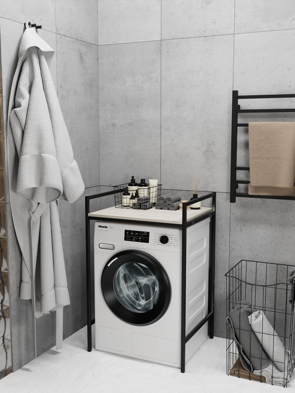 Стеллаж в ванную для стиральной машинки AQUA