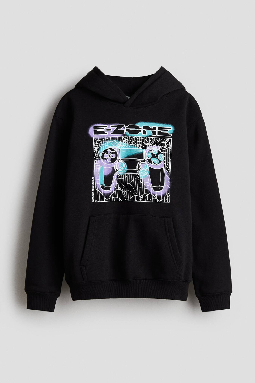 H&M Толстовка с капюшоном и принтом, черный