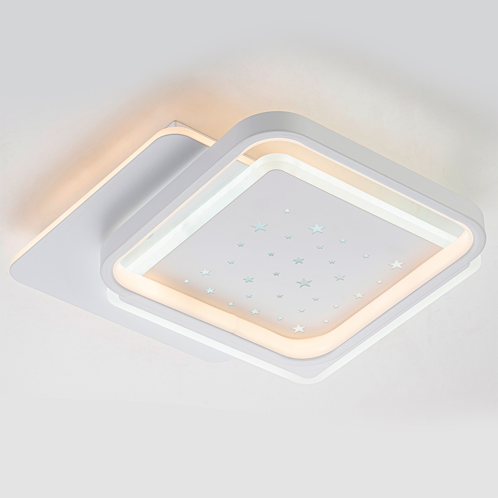 Потолочный светодиодный светильник 81Вт, 6480лм, 3000-6500K, Ra>80, плавная регулировка мощности, изменение цветовой температуры, пульт, металл/акрил, белый