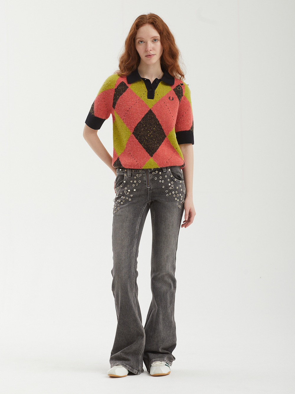 Женская Рубашка-Поло Brushed Argyle