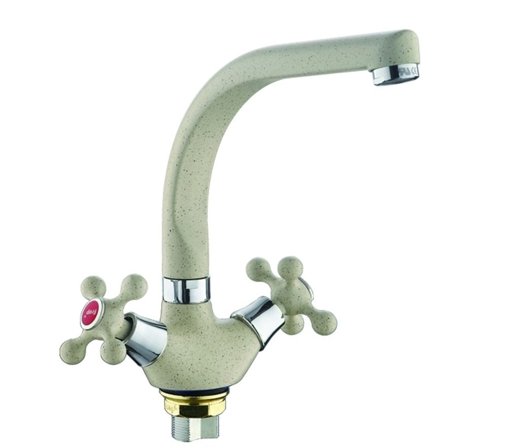 Смеситель кухня FRAP 5408-10 св.-бежевый на гайке