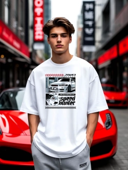 Футболка мужская y2k с принтом машиной