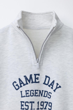 ZARA ТОЛСТОВКА JOGGING С НАДПИСЬЮ, СЕРЫЙ МЕЛАНЖ