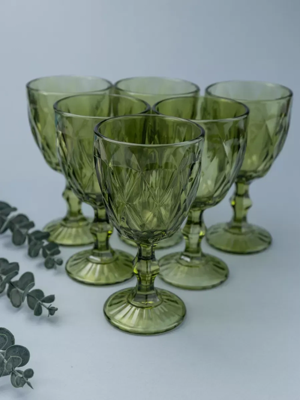 Набор фужеров для вина, 330 мл, 6 шт. зеленый