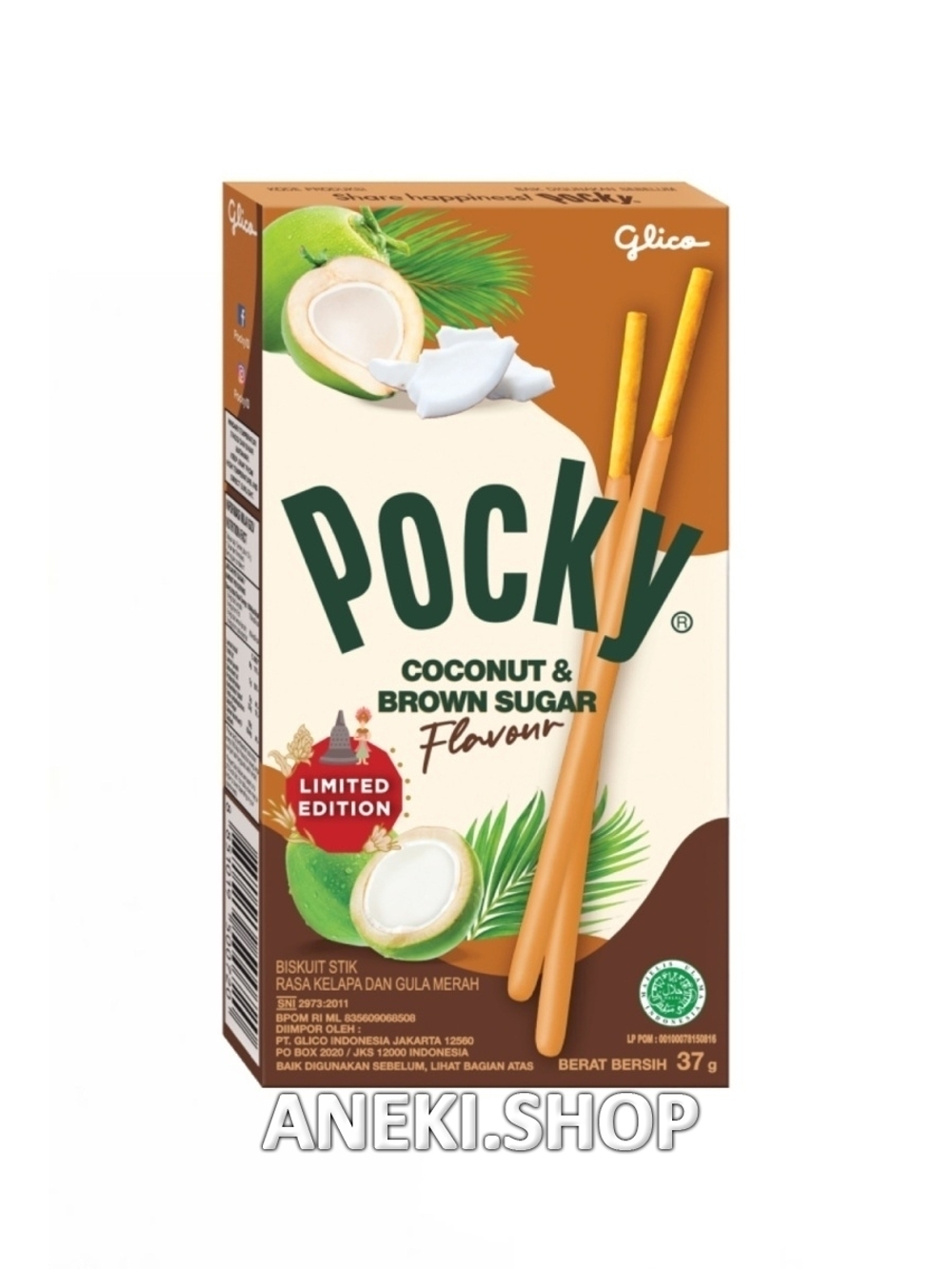 Палочки со вкусом кокоса и тросникового сахара 37 г Pocky Glico