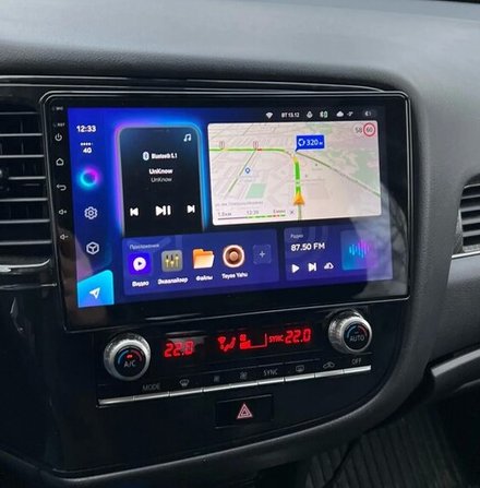 Магнитола Mitsubishi Outlander 3 2019-2022 (прямоугольный климат) - FarCar DX2005M монитор 10" IPS на Android 13, 4+64Гб, CarPlay