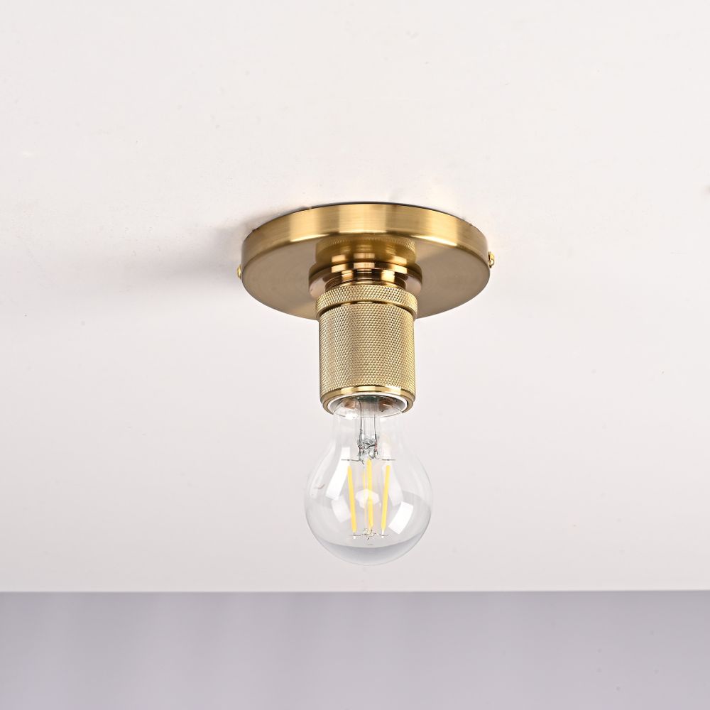 Потолочный Светильник Rh Utilitaire Socket Flushmount Brass By Imperiumloft