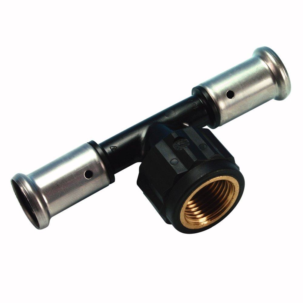 Пресстройник 16х1/2х16 ВР (черный пластик)