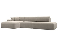 Диван угловой Лига-036 НПБ Модерн Лонг левый угол МИКРОВЕЛЬВЕТ Бежевый