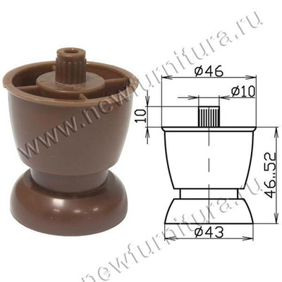 Опора регулируемая 50мм коричневая (2208)