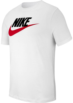 Мужская теннисная футболка Nike Sportswear T-Shirt Icon Futura M - white/black/university red