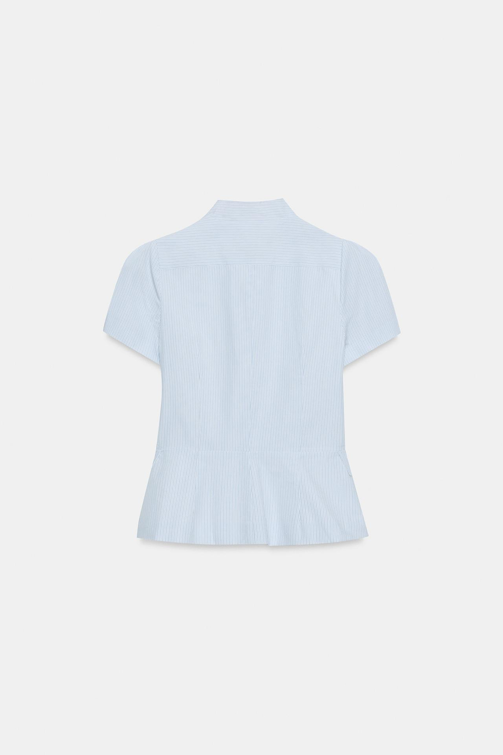 ZARA ТОП С КОРОТКИМИ РУКАВАМИ И ПУГОВИЦАМИ, СИНИЙ/БЕЛЫЙ