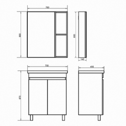 Тумба-умывальник напольная Comforty Осло-70НД бетон светлый с раковиной COMO 70