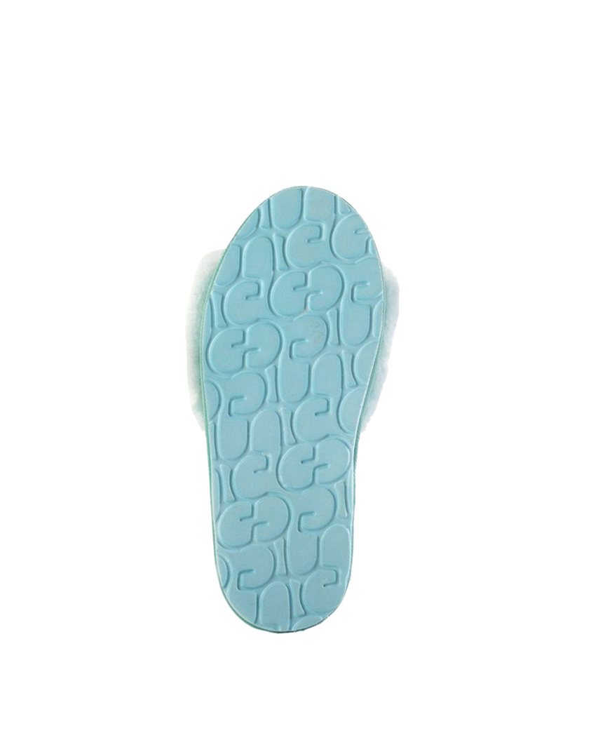 FLUFF SLIDE SLIPPER-lake blue