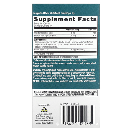 Ancient Nutrition, Candida Balance, 90 капсул