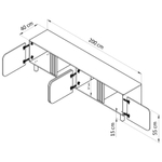 Тумба под телевизор Ола, 200 см, на деревянных ножках из сосны, белый