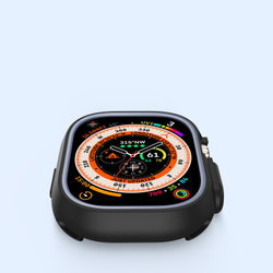 Чехол-бампер для часов Apple Watch Ultra 1 и 2 размер 49мм, черный с серой вставкой (Black/Gray) от Dux Ducis, серия Bamo Series Case