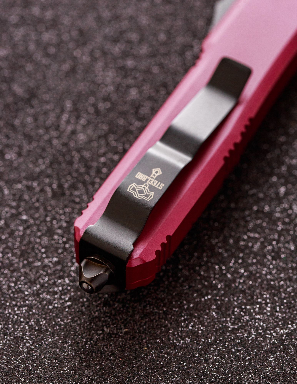 Автоматический складной нож SteelBro Ultratech T/E Tanto Cerakote Black Cherry VG-10 123-1BKCHRCS (бордовый-черный)