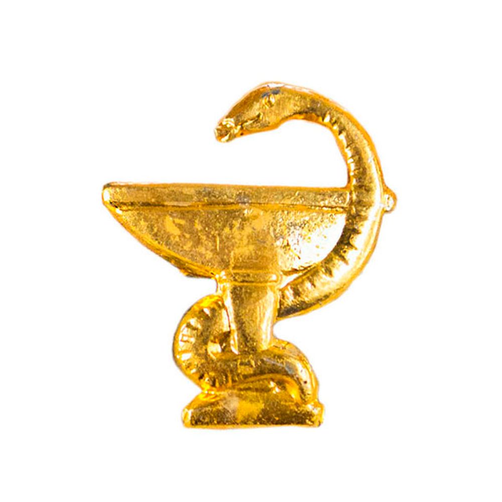 Эмблема петличная Медицинская служба, металл. золотая (правая)