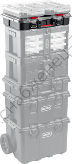 KETER STACKNROLL, 525 х 345 х 147 мм, (21″), пластиковый ящик-органайзер с 10 регулируемыми ячейками (38399)