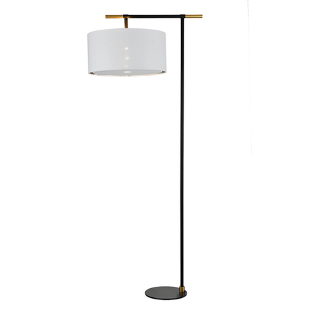 Напольный светильник 1x60Вт E27, металл/ткань, чёрный