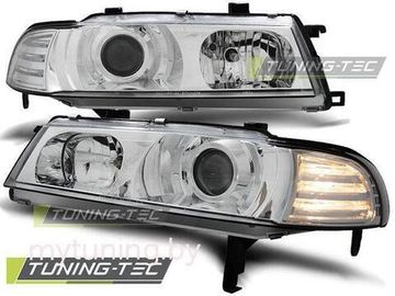 Передние фары Honda Prelude 4 angel eyes chrome