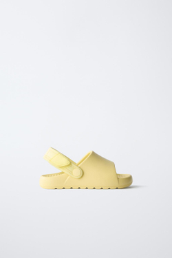 ZARA РЕЗИНОВЫЕ ТАПОЧКИ, ЖЕЛТЫЙ