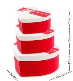 WF-47-B Набор коробок из 3шт «Сердце» цв.красн./бел.