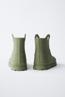 ZARA РЕЗИНОВЫЕ САПОГИ, ЗЕЛЕНЫЙ