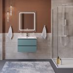 Тумба с раковиной подвесная BelBagno KRAFT-700-2C-SO-AO Голубой матовый, раковина белая BB700ETL