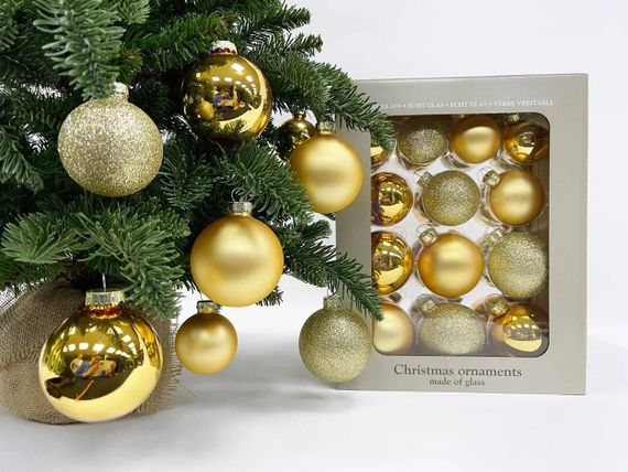 Набор стеклянных шаров Золотые дюны 26 шт., 7 см.,House of seasons (85576)