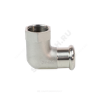 Угольник сталь нерж AISI 316L 90гр Дн 22х3/4" Ру16 пресс/ВР Inoxpres RM 198304022