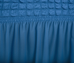 Комплект чехлов на трехместный диван и кресла с оборкой, цвет Голубой