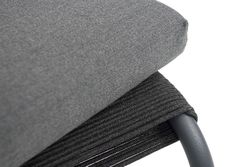 "Ането" пуф плетеный из роупа, каркас алюминий темно-серый (RAL7024) муар, роуп темно-серый круглый