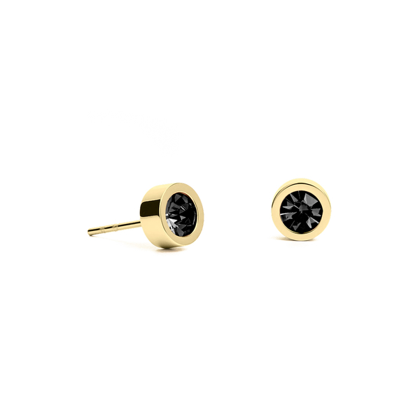 Серьги пусеты Fiore Luna Black 6х3 мм SWE126 BL G