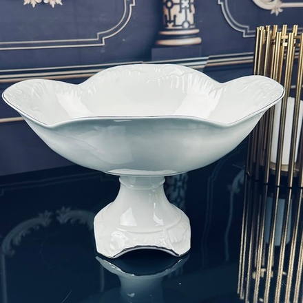 Lenardi 305-076 Овальная фруктовница 33см на ножке АВРОРА ЗОЛОТО в под.уп.(х6)Фарфор