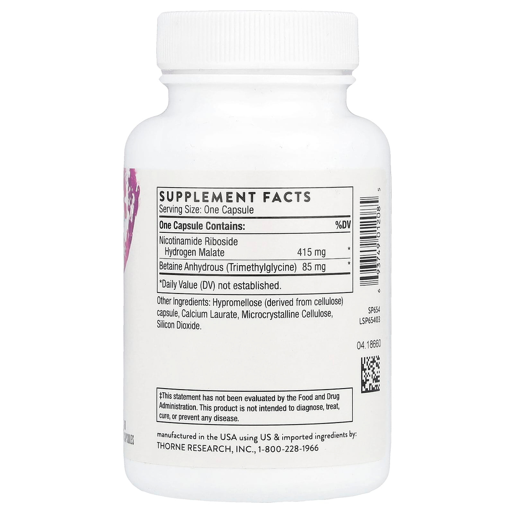 Thorne, NiaCel 400®, никотинамид рибозид, 60 капсул