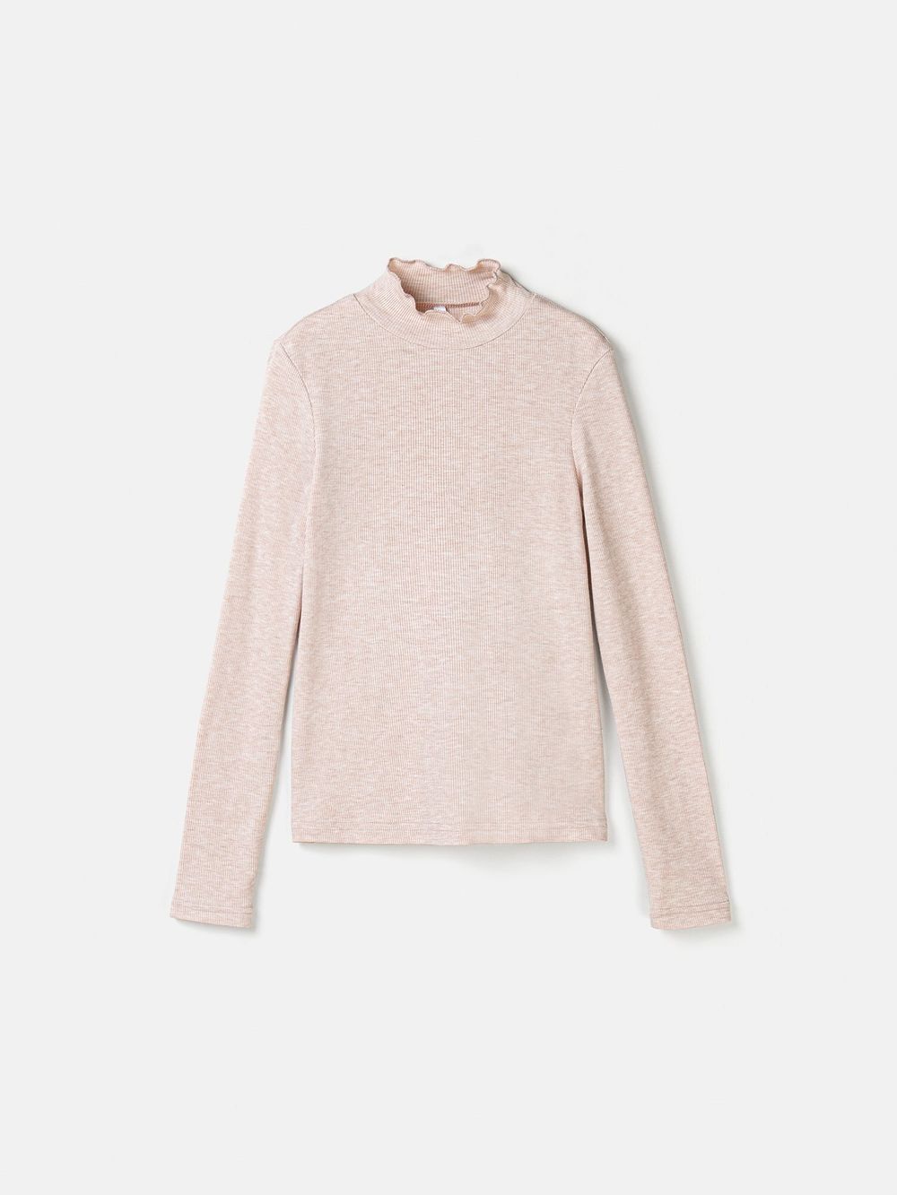 Бадлон с волнистым воротом "Бежевый меланж" 7+