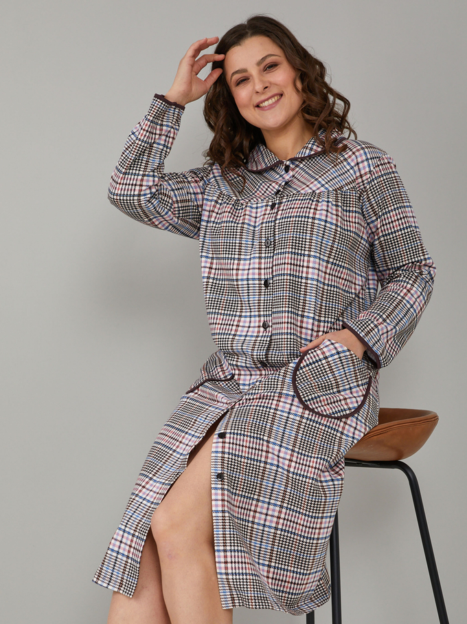 Халат Х-138/коричнево-розоваяклетка