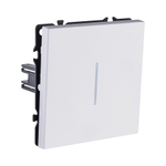 Выключатель 1-клавишный 10А/250В с LED подсветкой, белый глянцевый Kollinger Eclipse EC-007WG