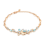 Браслет «Осенний вальс» из красного золота с топазами и натуральными топазами white