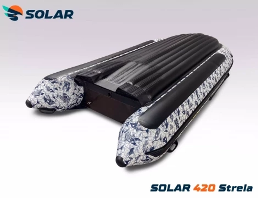 Лодка надувная моторная solar-420 strela jet tunnel
