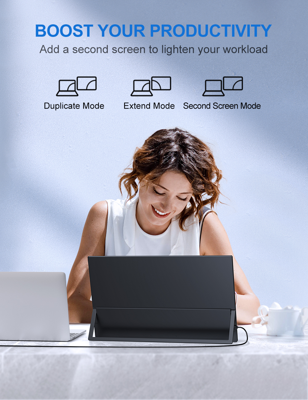 18.5" Портативный монитор с встроенной подставкой Umax18 FHD IPS 1920x1080, 120 Гц