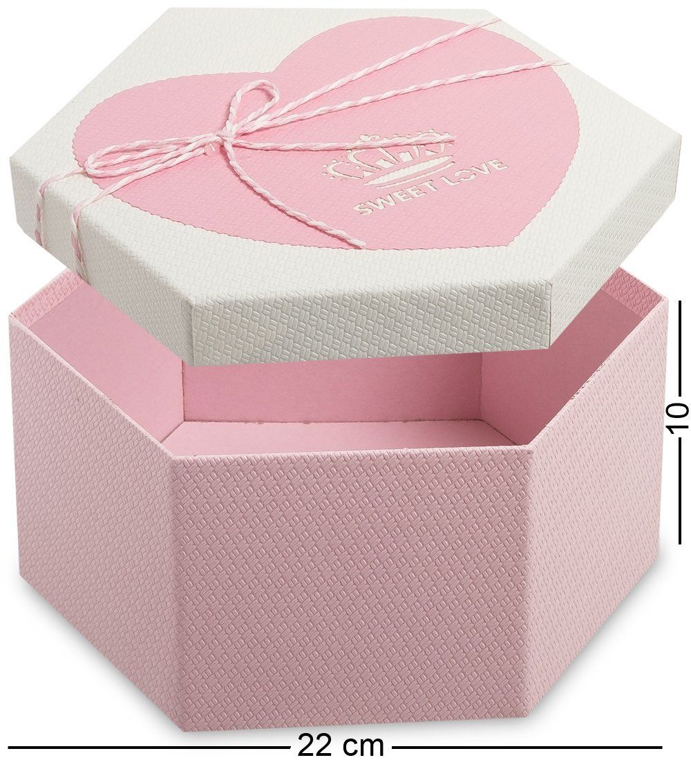 WG-35/3-B Коробка подарочная «Шестиугольник» цв.роз./бел.